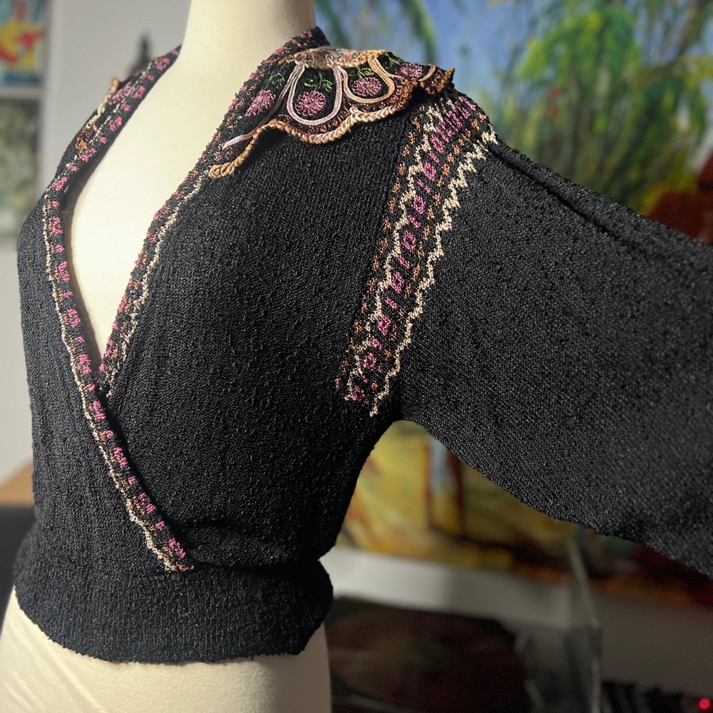 Incredible BOUCLE SWEATER Vtg 80/90s JoAnn Bryant Exclusive Designs wearable art